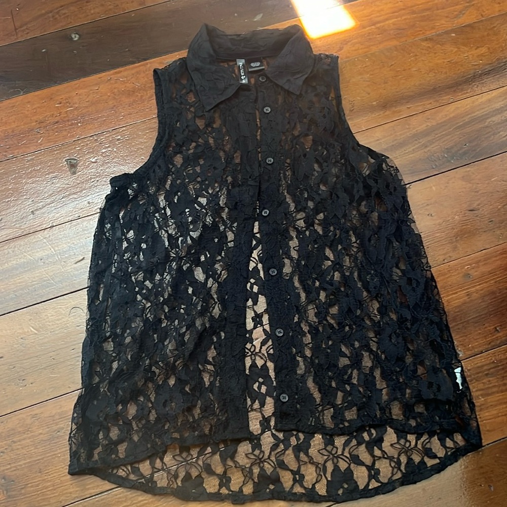 See Through Collared Shirt
